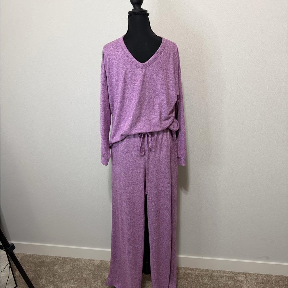 Zenana Outfitters Lavender Lounge Set